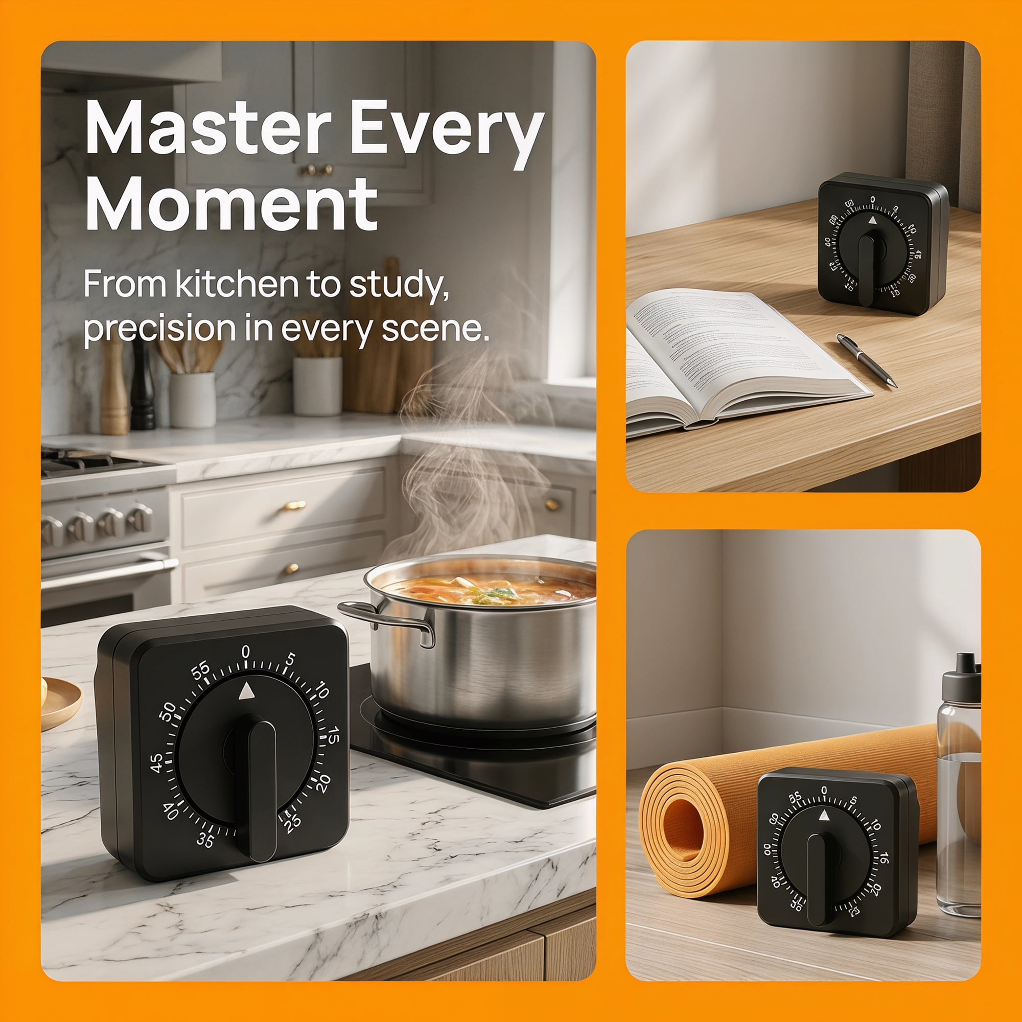 Unique Bargains 60 Minute Kitchen Digital Visual Timer for Cooking Black-D