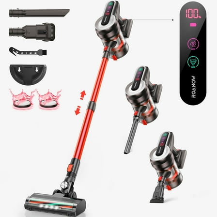 Cordless Vacuum Cleaner, 38KPA/55Mins Rechargeable Stick Vacuum for Lightweight  Home Hardwood Floor Carpet Pet