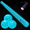Aquamarine, variant on NiteSport Glow-in-the-Dark Plastic Baseball Bat Set - Aquamarine