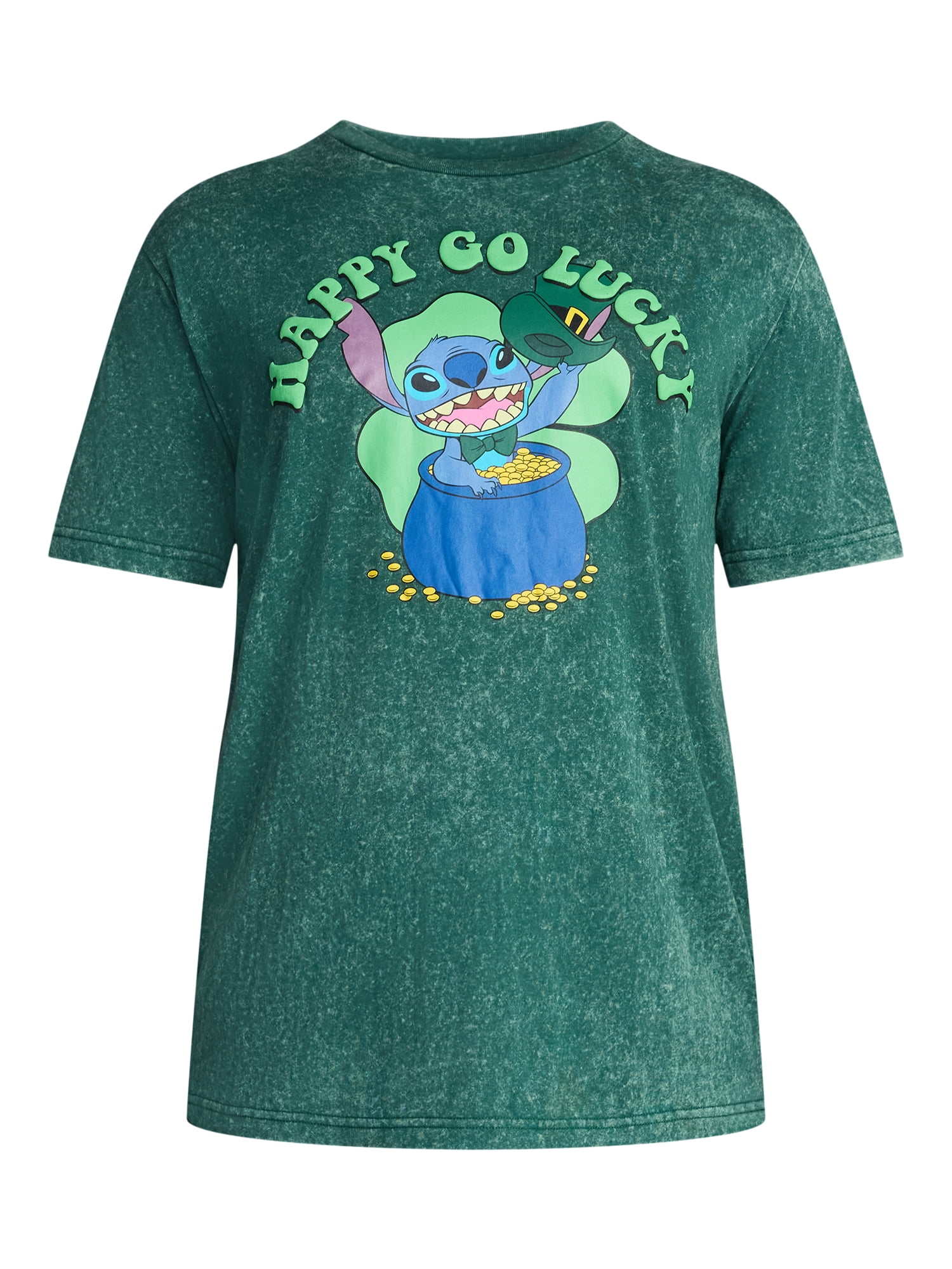 St. Patrick's Day Men's and Big Men's Disney Lilo & Stitch Graphic Tee Shirt, Sizes XS-5XL