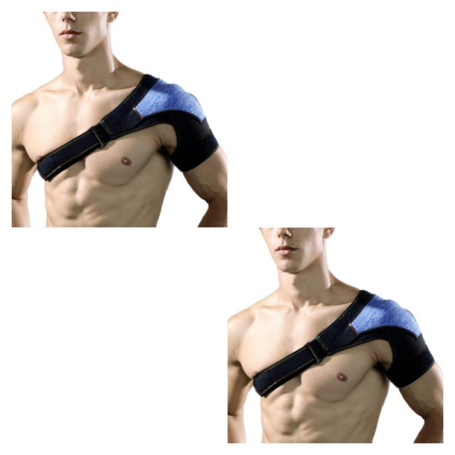 Shengyu 1/2/3 Shoulder Brace Dual Layer Adjustable Replacement Left Right Sweat Absorbent Sport Support Protector Health Supplies Black Blue 2PCS