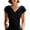 P745 Black, variant on Tfken Tshirts For Women Short Sleeve Summer V-Neck Tees Tops Slim Fit Casual T-Shirts Ladies Classic Clothes Outdoor Size L Black