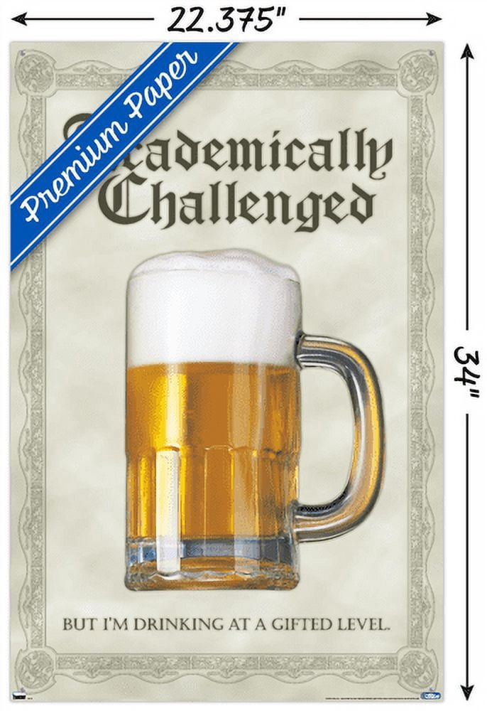 Academically Challenged Wall Poster with Push Pins, 22.375" x 34"