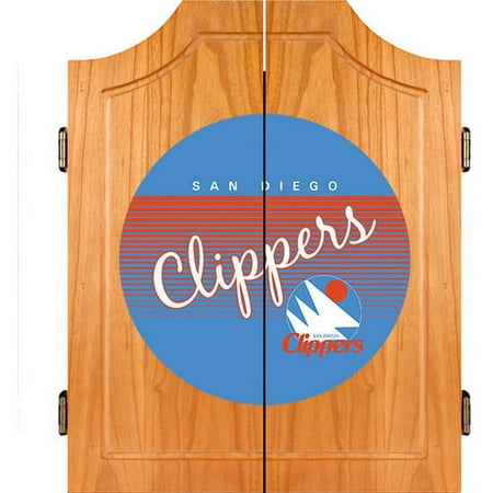 San Diego Clippers NBA Hardwood Classics Dart Cabinet Set with Darts and Board - Blue, Orange