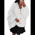 thumbnail image 2 of Cárdigan de Invierno con Botones para Mujer, Cuello Alto, Larga, Punto Grueso, Abrigo L, 2 of 9