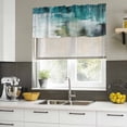thumbnail image 5 of 2 Pack Valances for Windows, Teal Turquoise Window Valances for Living Room/Bedroom/Bathroom, Modern Abstract Minimalism Ombre Art Light Filtering Kitchen Curtain Valance 42"W x18" L, 5 of 9