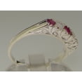 thumbnail image 4 of LBG British Made 9ct White Gold Natural Ruby & Opal Womens Band Ring - 33 size options - Size 7.5, 4 of 8