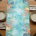 thumbnail image 5 of Table Runners 72 Inches Long Dress Scarves, Coastal Farmhouse Kitchen/Dining Table Runner, Coffee Tablerunners, Summer Nautical Beach Coral Starfish Blue Ombre 16x72 Inch, 5 of 9