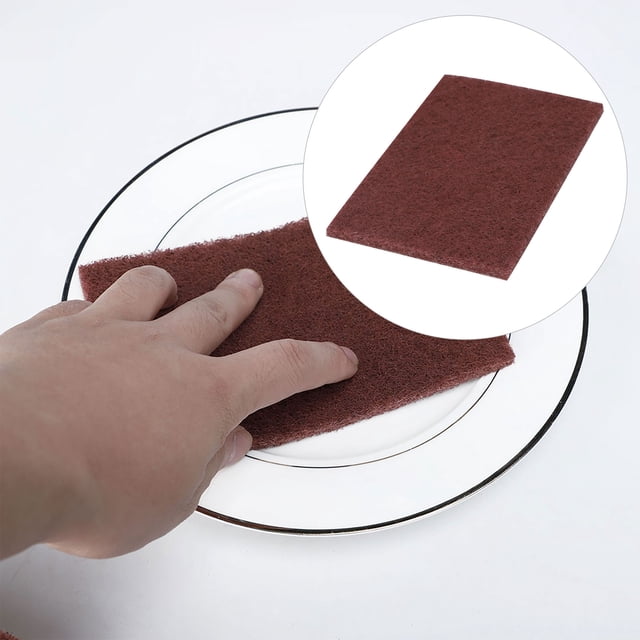 Almohadilla de limpieza de 6"x4" sin rayones, esponjas de limpieza, 10 piezas marrón