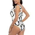 thumbnail image 4 of Honeii Lovely Penguin for women's one-piece swimsuit featuring a chic one-shoulder design experience elegance and style in the water-X-Large, 4 of 6