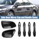 thumbnail image 2 of 1 juego de tapas de cubierta de espejo de puerta lateral, embellecedores de cubierta de manija de puerta para Toyota Camry 2018-2023, tapas de espejos retrovisores, cubierta de patrón de fibra de carbono negro Unique Bargains manijas de puertas exteriores, 2 of 7