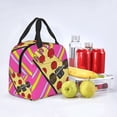 thumbnail image 2 of Skateboard Pizza Stripes Insulated Lunch Bag for Women Men , Reusable Cute Lunch Bags for Picnic School Work Office Red, 2 of 8
