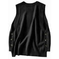 thumbnail image 2 of Women'S Round Neck Sleeveless Pullover Ribbed Knit Sweater Vest Top Black L, 2 of 6