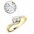 thumbnail image 4 of HeartsAndYou 1.6ct Engagement Ring for Women Round Moissanite Twist Swirl Solitaire 18k Yellow Gold Over Silver, 4 of 9