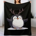 thumbnail image 4 of Penguin Deer Super Soft Blanket Flannel Throw Blanket Flannel Microfiber Blankets for Couch Bed Sofa Fluffy and Warm 60"x80", 4 of 9