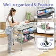thumbnail image 2 of 2 in 1 Bathtub with Changing Table, Adjustable Height Diaper Changing Station Waterproof Nursery Organizer with Storage Racks, 2 of 6