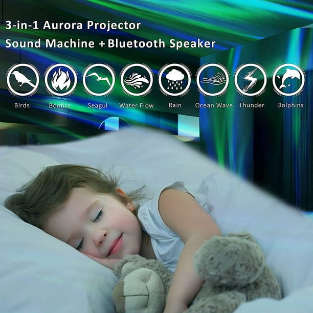 Aurore-Projecteur Aurore boréale avec bruit blanc, haut-parleur