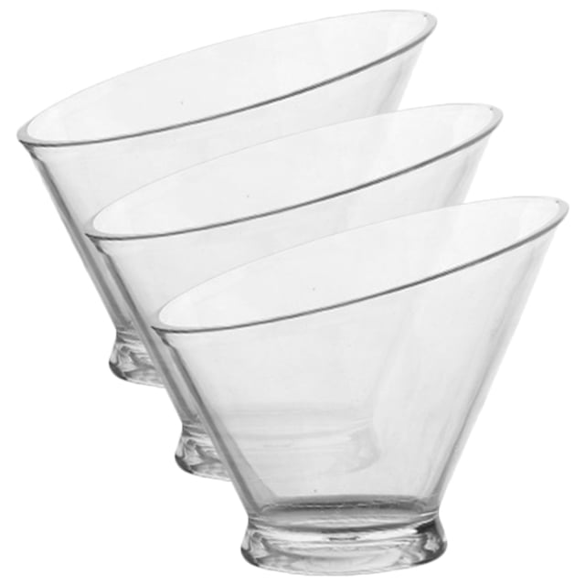 GOOHOCHY 3 cuencos transparentes oblicuos para ensalada, helado, verduras y comida.