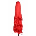 thumbnail image 1 of Yuehong Extensiones de cabello onduladas largas de 21 pulgadas con clip colorido, peluca rizada con cola de caballo (rojo), 1 of 5