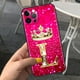 thumbnail image 3 of Pink Diamonds Letter Phone Case for Apple iPhone 11 7 12 13 Pro XR X XS Max 6 6S 8 14 Plus Soft Cover Shockproof Funda 14mini, 3 of 5
