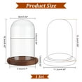 thumbnail image 2 of Glass Dome Cover Decorative Display Case Cloche Bell Jar Terrarium with Wood Base for DIY Preserved Flower Gift Coconut Brown Finished Product: 113x163mm, 2 of 6