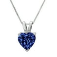 thumbnail image 1 of 2.0 ct Brilliant Heart Cut Solitaire Simulated Tanzanite 14k White Gold Pendant with 18" Chain, 1 of 3
