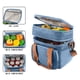 thumbnail image 4 of Bolsa Térmica Doble Bento para Camping y Picnics - 28 X 26 X 18 Cm. Bolsa Térmica a Prueba de Fugas con Correa para El Hombro - Negro/Gris/Azul, 4 of 7