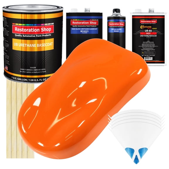 Omaha Orange Gallon URETHANE BASECOAT CLEARCOAT Car Auto Paint FAST Kit