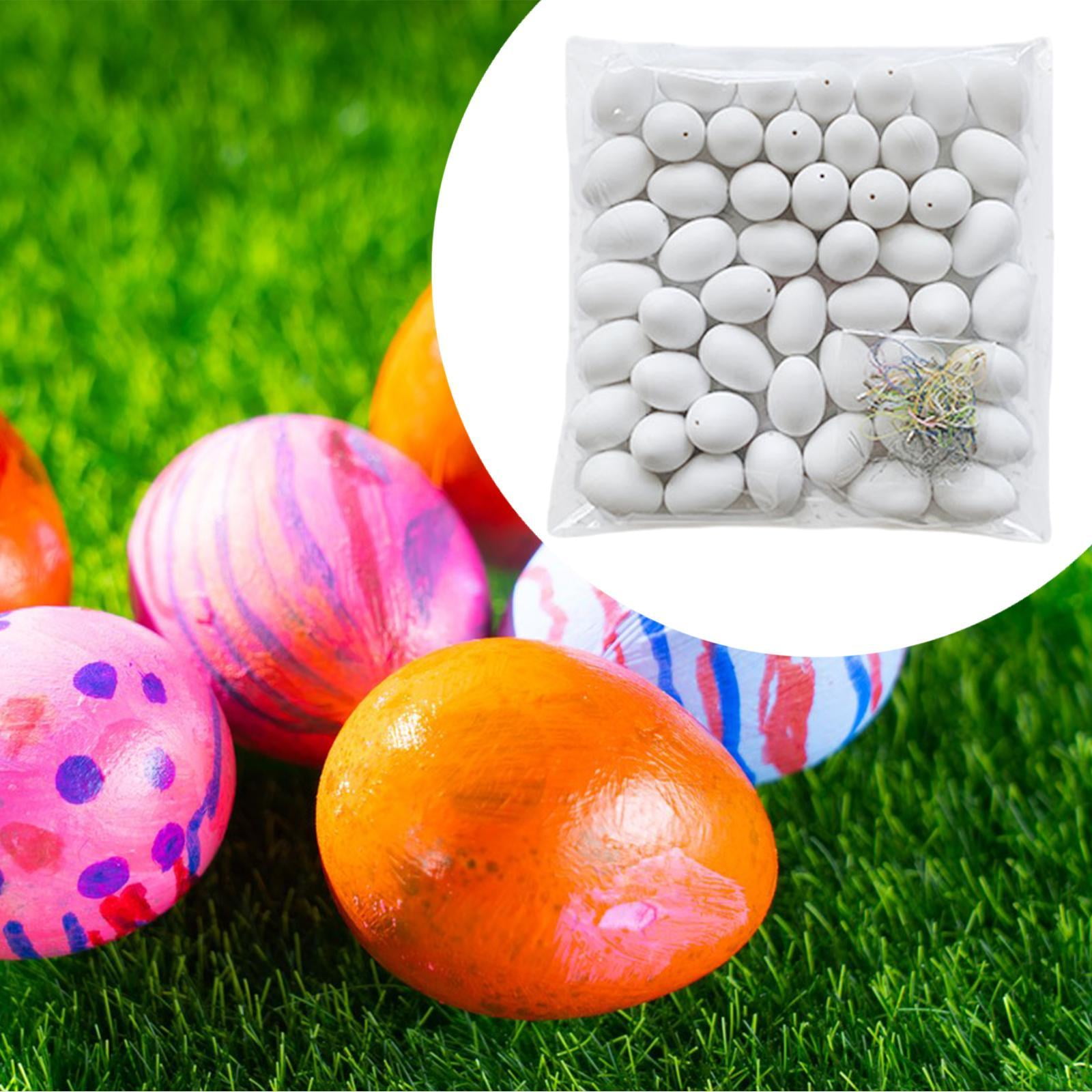 FVDPWYE Fake Eggs Easter Decor Blank Crafting Smooth DIY Crafts for School Projects Home White Hook 50