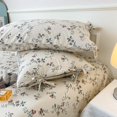 thumbnail image 3 of Green Duvet Cover Prewashed Soft Cotton Edredon Queen Cover Cottagecore Bedding, 3 of 8