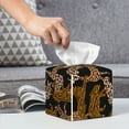 thumbnail image 6 of Tissue Leopard Print Box Cover Holder, Square by Xecao - Leather Decorative Organizer for Tabletop, Bathroom, Car, Office, 6 of 8