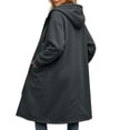 thumbnail image 2 of Perfectbot Women's Maxi Hooded Sweatshirt Coat, Oversized Side Slits Full Zip Jacket Fall Casual Outerwear, 2 of 6
