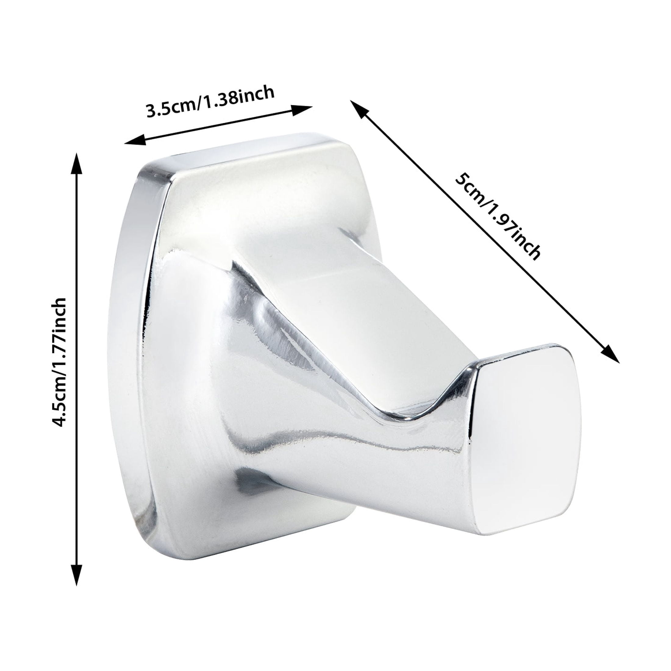 Mainstays Square Wall Mount Robe Hook Chrome Finish with Hardware