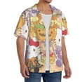 thumbnail image 2 of Saiise Sanrio Bt Mens Front Pocket Hawaiian Shirts Casual Floral Shirts Short Sleeve Button Down Beach Tropical Shirts, 2 of 6