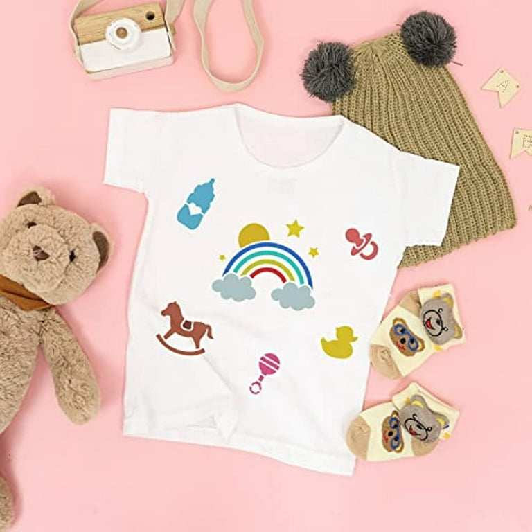 Wholesale FINGERINSPIRE Baby Shower Cute Style Stencil 30x30cm Bear Fox  Rainbow Airplane Flower 9 Mixed Pattern Onesie Decorating Kit for Painting  on Fabric Bags 
