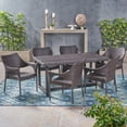thumbnail image 3 of GDF Studio Tyson Outdoor Wicker 7 Piece Dining Set, Multibrown, 3 of 13