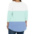 thumbnail image 4 of Women Plus Size Tops Cut Out V Neck 3/4 Sleeve Blouses Dressy Casual Tunic Tops to Wear with Leggings, 4 of 6