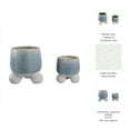 thumbnail image 5 of Home Decor Flower Pots and Planters - Ceramic Plant Pots with Sculptural Ball Feet for Indoor or Outdoor Use - Decorative Pots Perfect for Patio or Garden Accent - Set of 2, 11", 8", Blue & White, 5 of 11