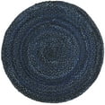 thumbnail image 2 of SAFAVIEH Braided Calvin Transitional Cotton Reversible Area Rug, Navy/Black, 3' x 3' Round, 2 of 11