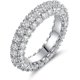 thumbnail image 1 of Anillo de eternidad de 3 filas para mujer, anillo de bodas chapado en oro blanco o oro rosa con circonita cúbica, joyería, 8, 1 of 5