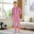 thumbnail image 6 of FORMRS Onesies Pajama for Adults Unisex Hoodie Winter Jumpsuit One Piece Sleepwear, Sizes S-2XL, Pink Doughnuts, 6 of 7