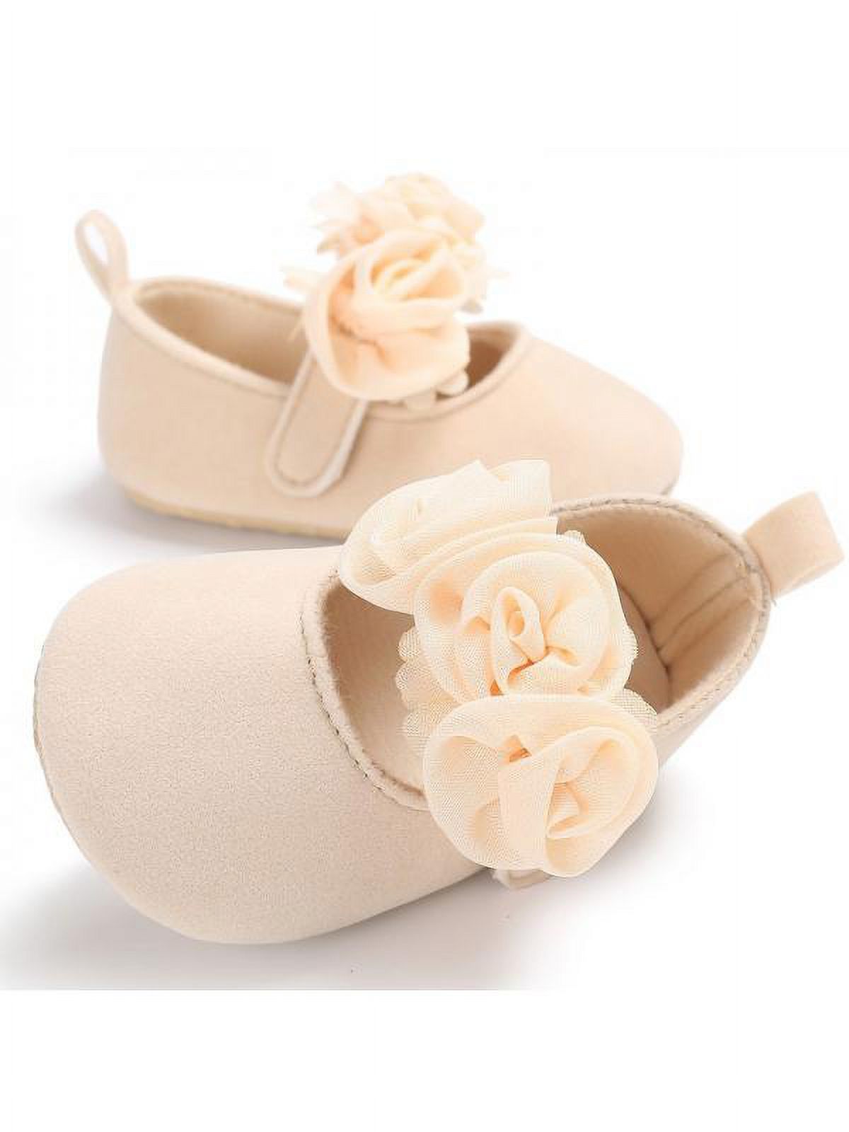 Lovely Kid Girls Princess Shoes Flowers Dance Shoes Suede Ballet Shoes Anti-slip Soft Sole Crib Hook & Loop Shoes (Toddler/Little Baby Girls) - image 5 of 7