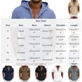 thumbnail image 4 of TAGOLD Mens Summer Short Sleeve Hooded Blouse Solid Color Linen Button Pocket Top, 4 of 5