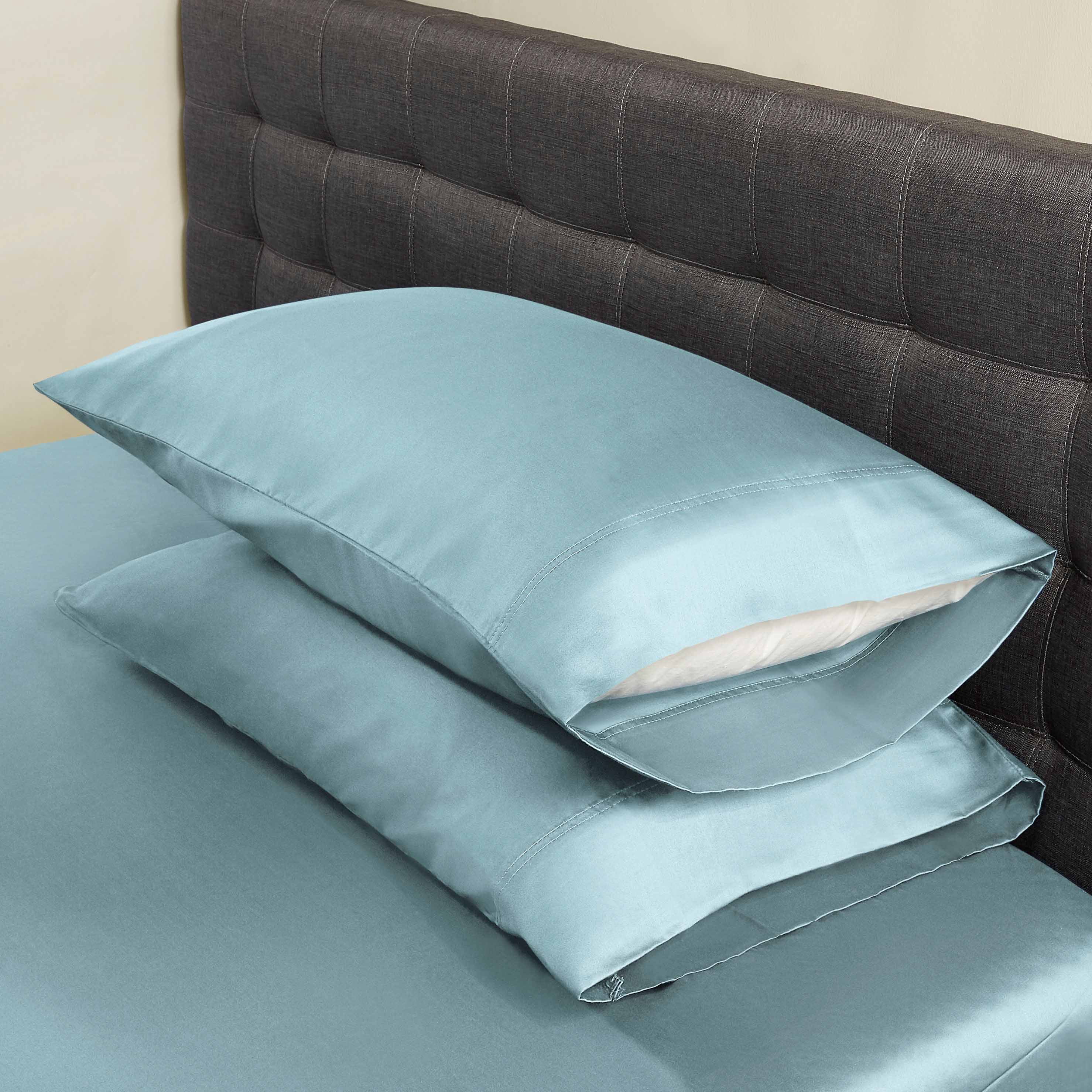 Better Homes & Gardens 300 Thread Count 100% Cotton Wrinkle Resistant Standard/Queen Pillowcase Set, 2 Pack, Teal Haze