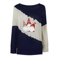 thumbnail image 4 of Mode de Noël Blouse Décontractée à Manches Longues Col Rond Imprimé Patchwork pour Femmes, 4 of 5