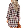 thumbnail image 3 of MAWCLOS Robes Courtes pour Femmes Robe Chemise Mini à Boutons Manches Longues Décontractée Vacances Col à Revers Orange G, 3 of 8