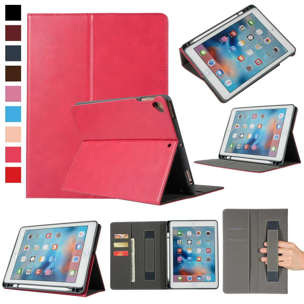 Smart Case for iPad 9.7 with Ap   ple Pencil Holder and Card Slots