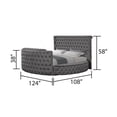 thumbnail image 3 of Maya Modern Style 5 Pc King Vanity Bedroom Set made with Wood in Gray, 3 of 14