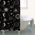 thumbnail image 4 of Black Gold Sun Moon Eye Triangle Pattern Shower Curtain 36"x72" ,Bathroom Decorative Shower Curtains Set with 12 Hooks,Modern Waterproof Washable Shower Curtain, 4 of 6