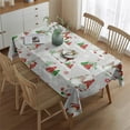 thumbnail image 2 of Vintage Red and White Rectangle Tablecloth 60x84 Inch, Flowers Boho Water Resistant Vinyl Washable Seasonal Table Cover for Christmas Holiday Party Picnic Dinner Decor, 2 of 5